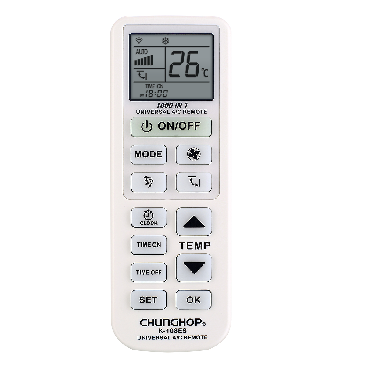 K-108ES universal AC remote control