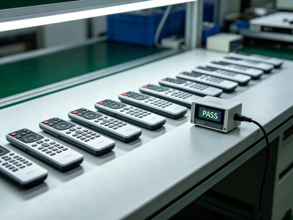 Quality control testing for remote controls