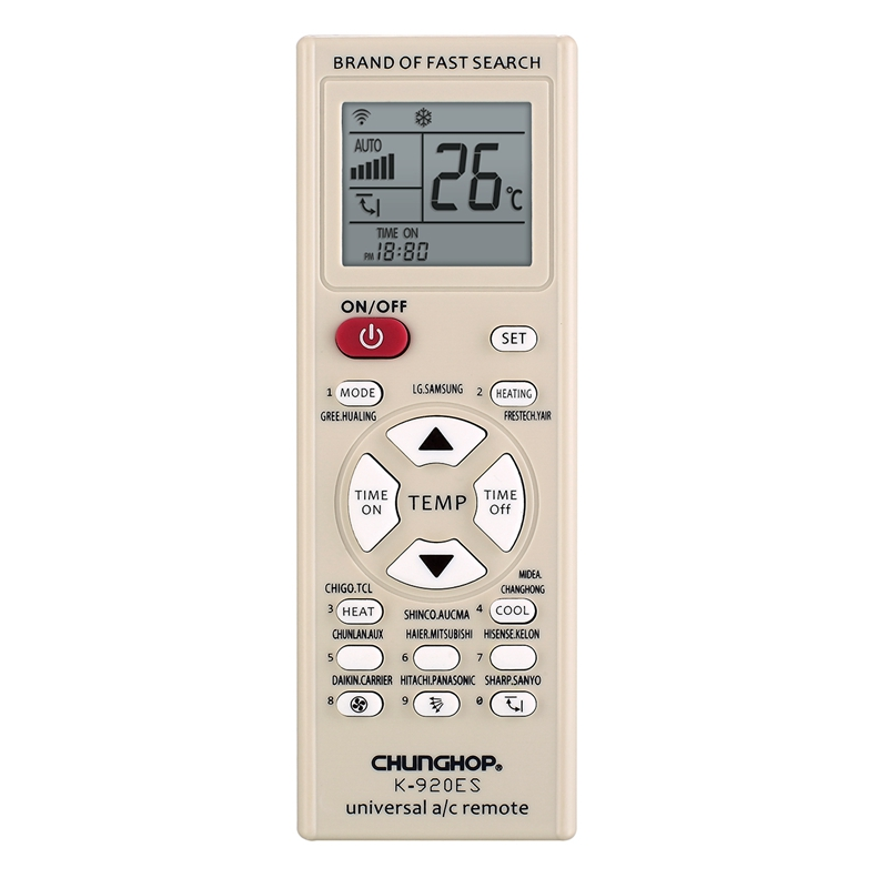 K-920ES universal air conditioner remote control with brand button pairing