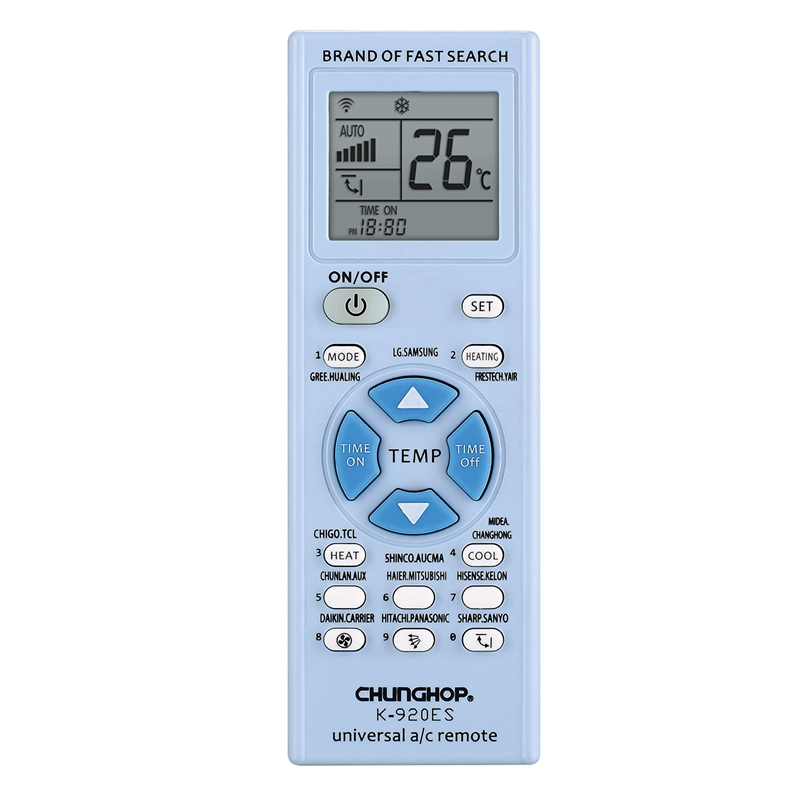 K-920ES universal air conditioner remote control with brand button pairing