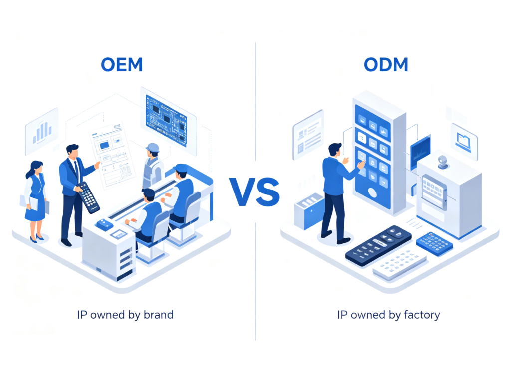 OEM vs ODM manufacturing model comparison infographic