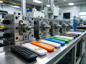 Remote control molds and production line showing custom manufacturing capability